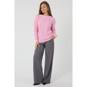 Джемпер женский "Бэлла" вязаный трикотаж (р-ры: 42-60) розовый