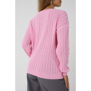 Джемпер женский "Бэлла" вязаный трикотаж (р-ры: 42-60) розовый