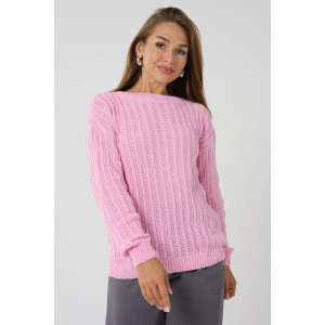 Джемпер женский "Бэлла" вязаный трикотаж (р-ры: 42-60) розовый