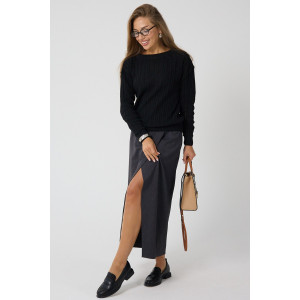 Джемпер женский "Бэлла" вязаный трикотаж (р-ры: 42-60) черный