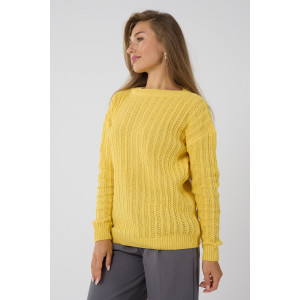 Джемпер женский "Бэлла" вязаный трикотаж (р-ры: 42-60) светло-желтый Джемпер женский "Бэлла" вязаный трикотаж (р-ры: 42-60) светло-желтый
