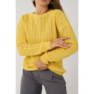 Джемпер женский "Бэлла" вязаный трикотаж (р-ры: 42-60) светло-желтый Джемпер женский "Бэлла" вязаный трикотаж (р-ры: 42-60) светло-желтый