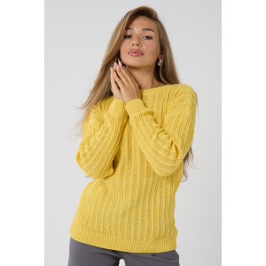 Джемпер женский "Бэлла" вязаный трикотаж (р-ры: 42-60) светло-желтый Джемпер женский "Бэлла" вязаный трикотаж (р-ры: 42-60) светло-желтый