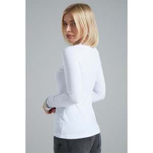 Лонгслив женский "Skims" фуллайкра кулирка вязаная (р-ры: 38-52) белый