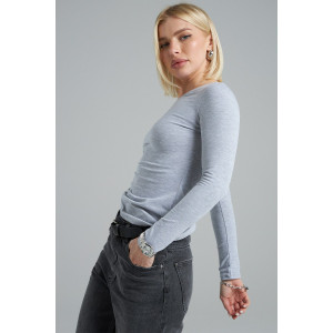 Лонгслив женский "Skims" фуллайкра кулирка вязаная (р-ры: 38-52) серый Лонгслив женский "Skims" фуллайкра кулирка вязаная (р-ры: 38-52) серый