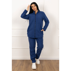 Костюм двойка женский 1646 флис (р-ры: 48-58) синий