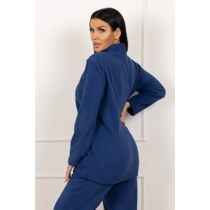 Костюм двойка женский 1646 флис (р-ры: 48-58) синий