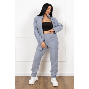 Костюм двойка женский 1646/7 флис (р-ры: 48-58) светло-серый