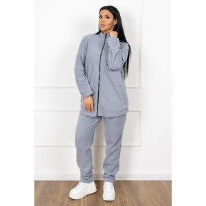 Костюм двойка женский 1646/7 флис (р-ры: 48-58) светло-серый