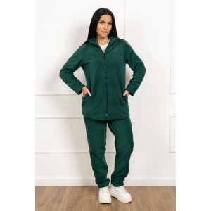 Костюм двойка женский 1646/8 флис (р-ры: 48-58) изумрудный