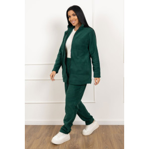 Костюм двойка женский 1646/8 флис (р-ры: 48-58) изумрудный