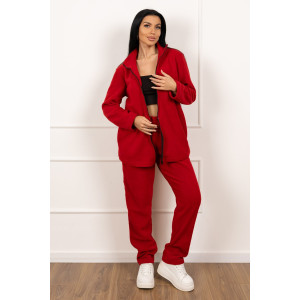 Костюм двойка женский 1646/4 флис (р-ры: 48-58) бордовый
