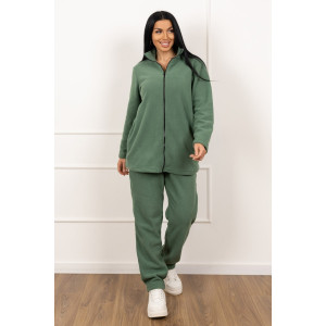Костюм двойка женский 1646/3 флис (р-ры: 48-58) зеленый