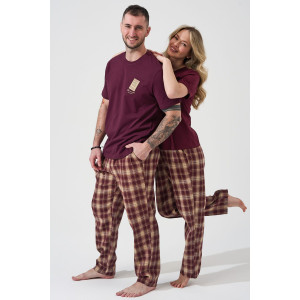 Пижама мужская "Счастливый билет" 2434-К/Ф кулирка-фланель (р-ры: 48-58) бордовый Пижама мужская "Счастливый билет" 2434-К/Ф кулирка-фланель (р-ры: 48-58) бордовый