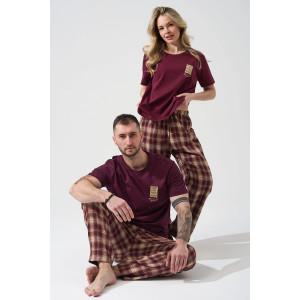 Пижама мужская "Счастливый билет" 2434-К/Ф кулирка-фланель (р-ры: 48-58) бордовый Пижама мужская "Счастливый билет" 2434-К/Ф кулирка-фланель (р-ры: 48-58) бордовый
