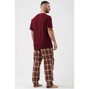 Пижама мужская "Счастливый билет" 2434-К/Ф кулирка-фланель (р-ры: 48-58) бордовый Пижама мужская "Счастливый билет" 2434-К/Ф кулирка-фланель (р-ры: 48-58) бордовый