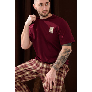 Пижама мужская "Счастливый билет" 2434-К/Ф кулирка-фланель (р-ры: 48-58) бордовый Пижама мужская "Счастливый билет" 2434-К/Ф кулирка-фланель (р-ры: 48-58) бордовый