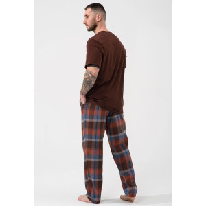 Пижама мужская "Огни ЕКБ" 2431-К/Ф кулирка-фланель (р-ры: 48-58) коричневый Пижама мужская "Огни ЕКБ" 2431-К/Ф кулирка-фланель (р-ры: 48-58) коричневый