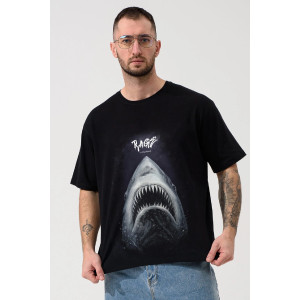 Футболка мужская "Акула" 2437-К кулирка (р-ры: 48-58) черный Футболка мужская "Акула" 2437-К кулирка (р-ры: 48-58) черный