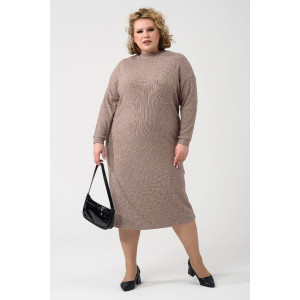 Платье женское "Ангора" 2432-Л лапша ангора (р-ры: 46-56) капучино