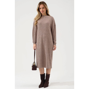 Платье женское "Ангора" 2432-Л лапша ангора (р-ры: 46-56) капучино