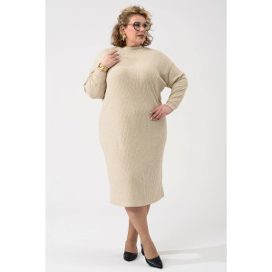 Платье женское "Ангора" 2432-Л лапша ангора (р-ры: 46-56) бежевый