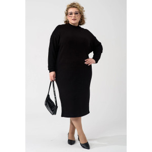 Платье женское "Ангора" 2432-Л лапша ангора (р-ры: 46-56) черный