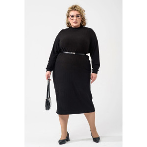 Платье женское "Ангора" 2432-Л лапша ангора (р-ры: 46-56) черный