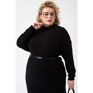 Платье женское "Ангора" 2432-Л лапша ангора (р-ры: 46-56) черный