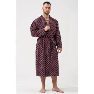 Халат мужской "Люкс" 2441-К кулирка (р-ры: 48-58) бордовый