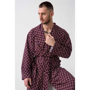 Халат мужской "Люкс" 2441-К кулирка (р-ры: 48-58) бордовый