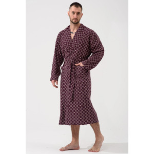 Халат мужской "Люкс" 2441-К кулирка (р-ры: 48-58) бордовый