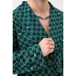 Халат мужской "Люкс" 2441-К кулирка (р-ры: 48-58) зеленый