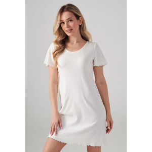 Сорочка женская "Ажур" 2419-Рн ажурная рибана (р-ры: 44-54) молочный