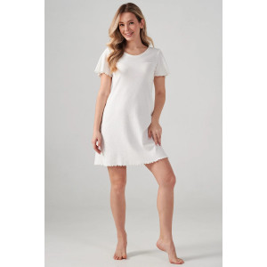 Сорочка женская "Ажур" 2419-Рн ажурная рибана (р-ры: 44-54) молочный