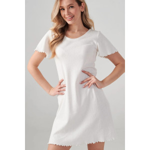 Сорочка женская "Ажур" 2419-Рн ажурная рибана (р-ры: 44-54) молочный