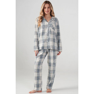 Пижама женская "Добрый вечер" 2163-Ф фланель (р-ры: 42-52) бирюзовый