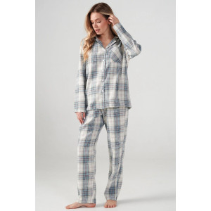 Пижама женская "Добрый вечер" 2163-Ф фланель (р-ры: 42-52) бирюзовый