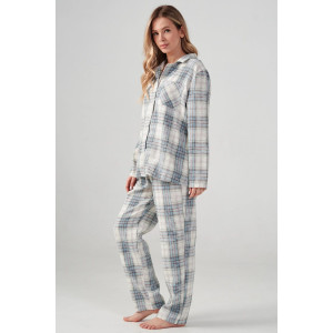 Пижама женская "Добрый вечер" 2163-Ф фланель (р-ры: 42-52) бирюзовый