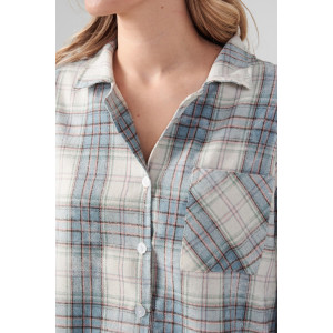 Пижама женская "Добрый вечер" 2163-Ф фланель (р-ры: 42-52) бирюзовый