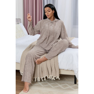 Костюм двойка женский 1979/1 махра (р-ры: 44-58) какао