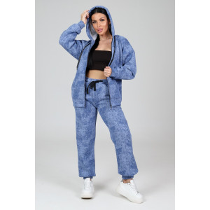 Костюм двойка женский КФ-2771 футер с начесом (р-ры: 46-58) варенка джинс