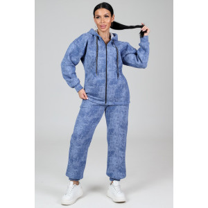 Костюм двойка женский КФ-2771 футер с начесом (р-ры: 46-58) варенка джинс