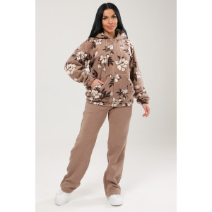 Костюм двойка женский КФл-2767 флис (р-ры: 46-60) беж