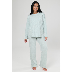 Костюм двойка женский КМ-2787 "Домашний" махра (р-ры: 46-60) ментол
