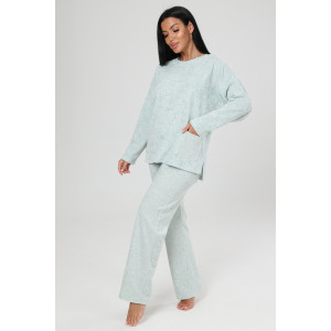 Костюм двойка женский КМ-2787 "Домашний" махра (р-ры: 46-60) ментол
