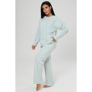 Костюм двойка женский КМ-2787 "Домашний" махра (р-ры: 46-60) ментол
