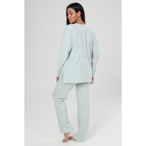 Костюм двойка женский КМ-2787 "Домашний" махра (р-ры: 46-60) ментол