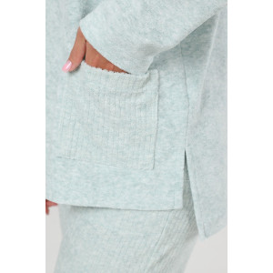 Костюм двойка женский КМ-2787 "Домашний" махра (р-ры: 46-60) ментол