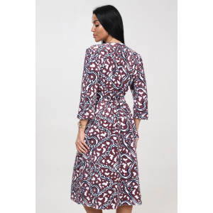 Халат женский ХВ-341 велюр (р-ры: 48-60) абстракц. с лео на какао